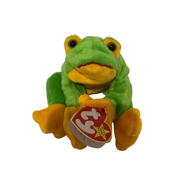 VTG TY Smoochy the Green and Yellow DOB 10/1/1997  (No Package) (Tag Protector) - Picture 1 of 4